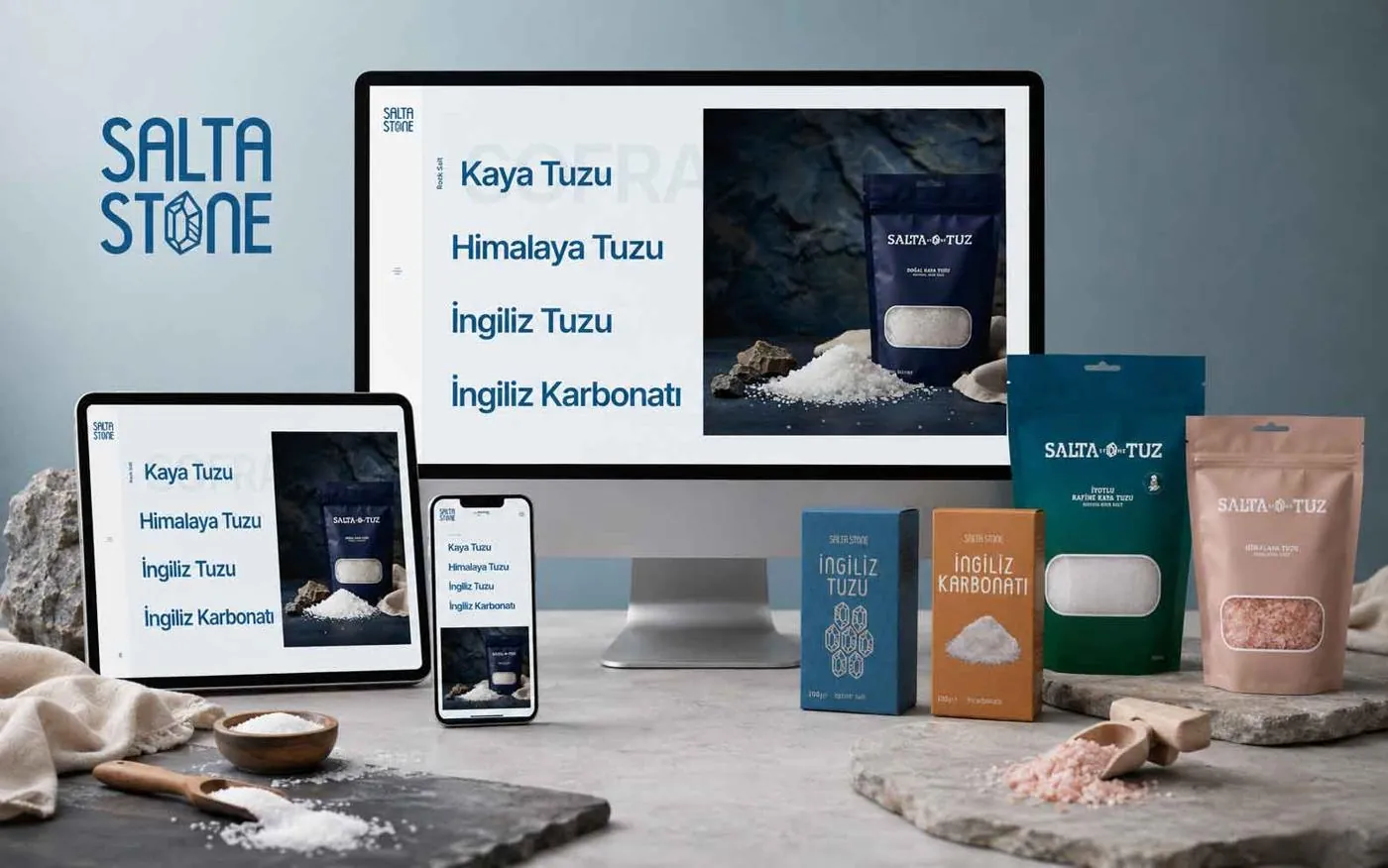 Salta Stone website on desktop and mobile